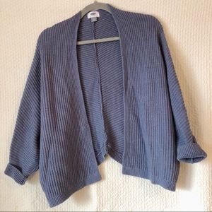 blue cardigan
